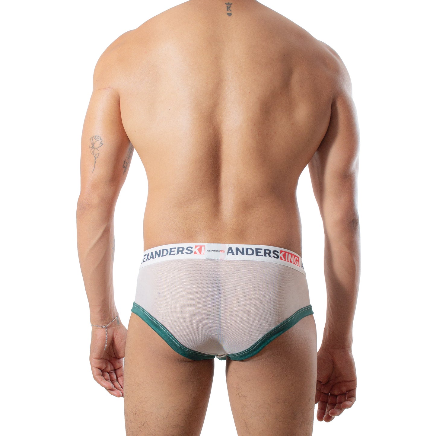 BT0048 Boxer Trunk Naturaleza mesh blanco concha Verde skinit