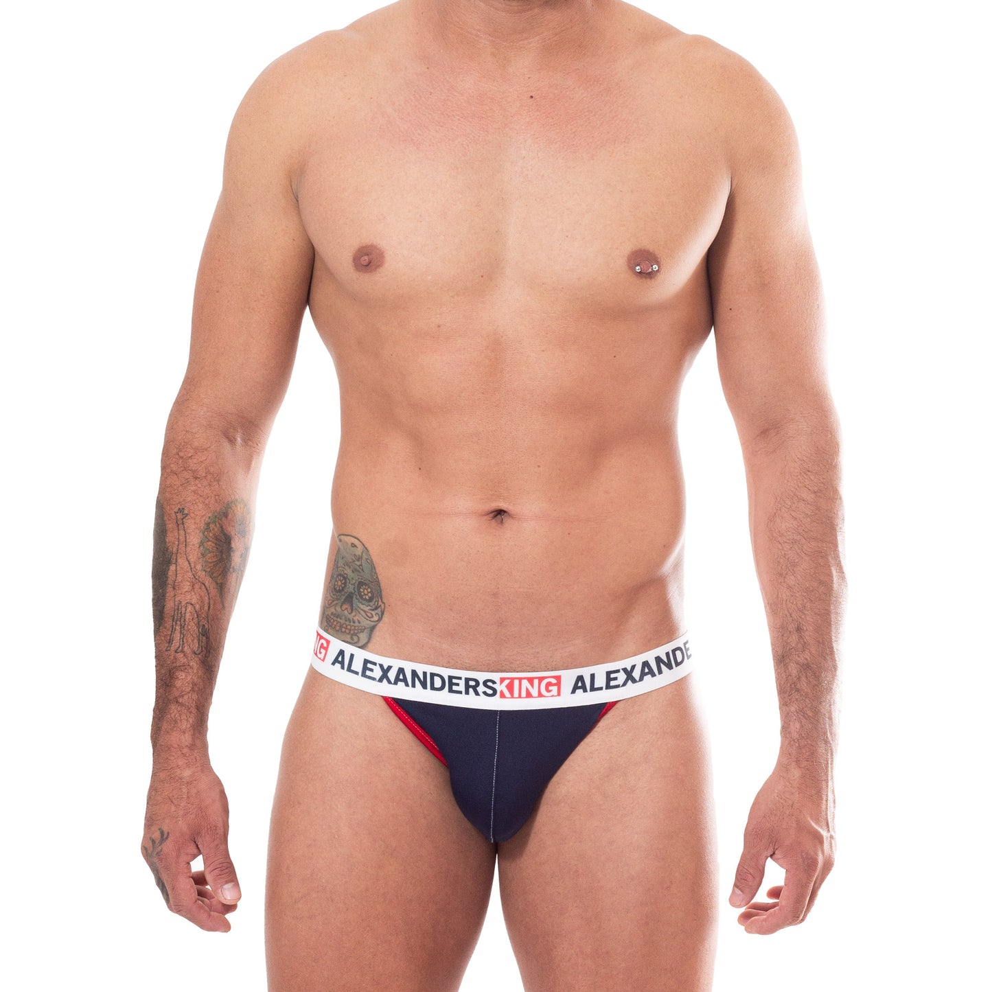 CP0059 Suspensorio Clasico azul marino bies rojo skinit