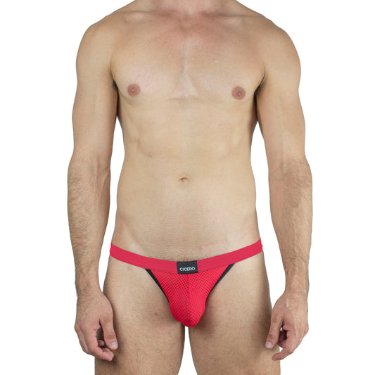 SB0011 Brief bikini Red unwet / black waistband