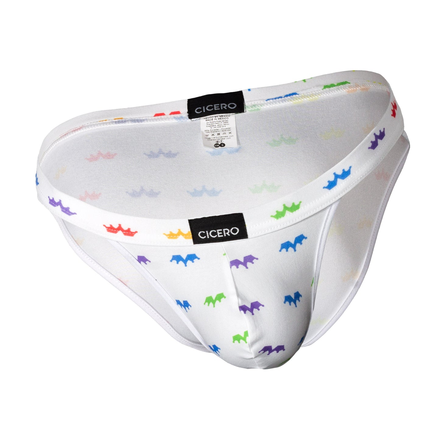 TP0273 Brief Panties RainbowBrite Navy Blue with detail in colored bars SkinIt AlexandersKing