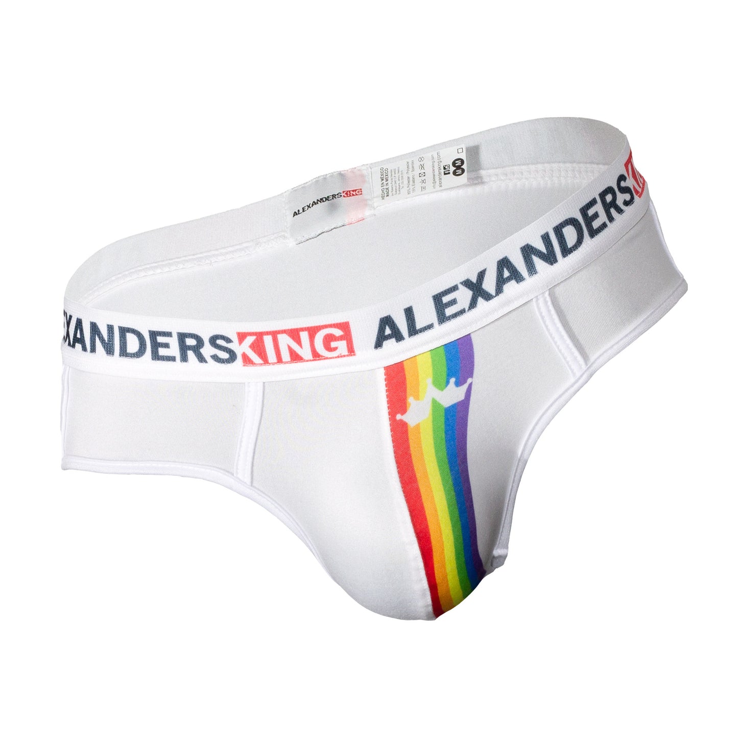 TP0273 Brief Panties RainbowBrite Navy Blue with detail in colored bars SkinIt AlexandersKing