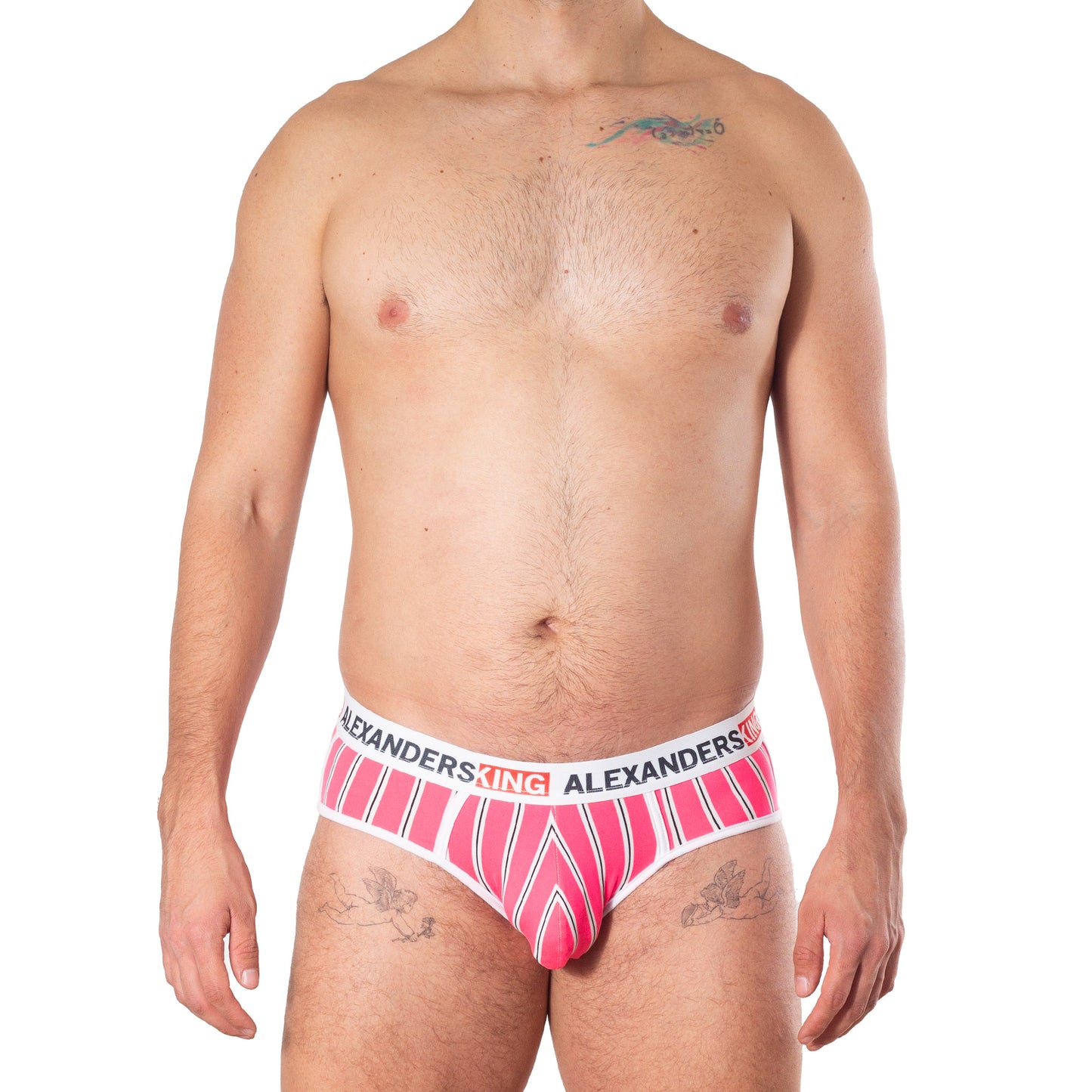 TP0347 Brief rosa neon rayas blancas y negras Skinit Alexanders King