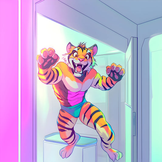 tp0409 Brief Flare Tiger estampado de Tigre antrero furroween skinint