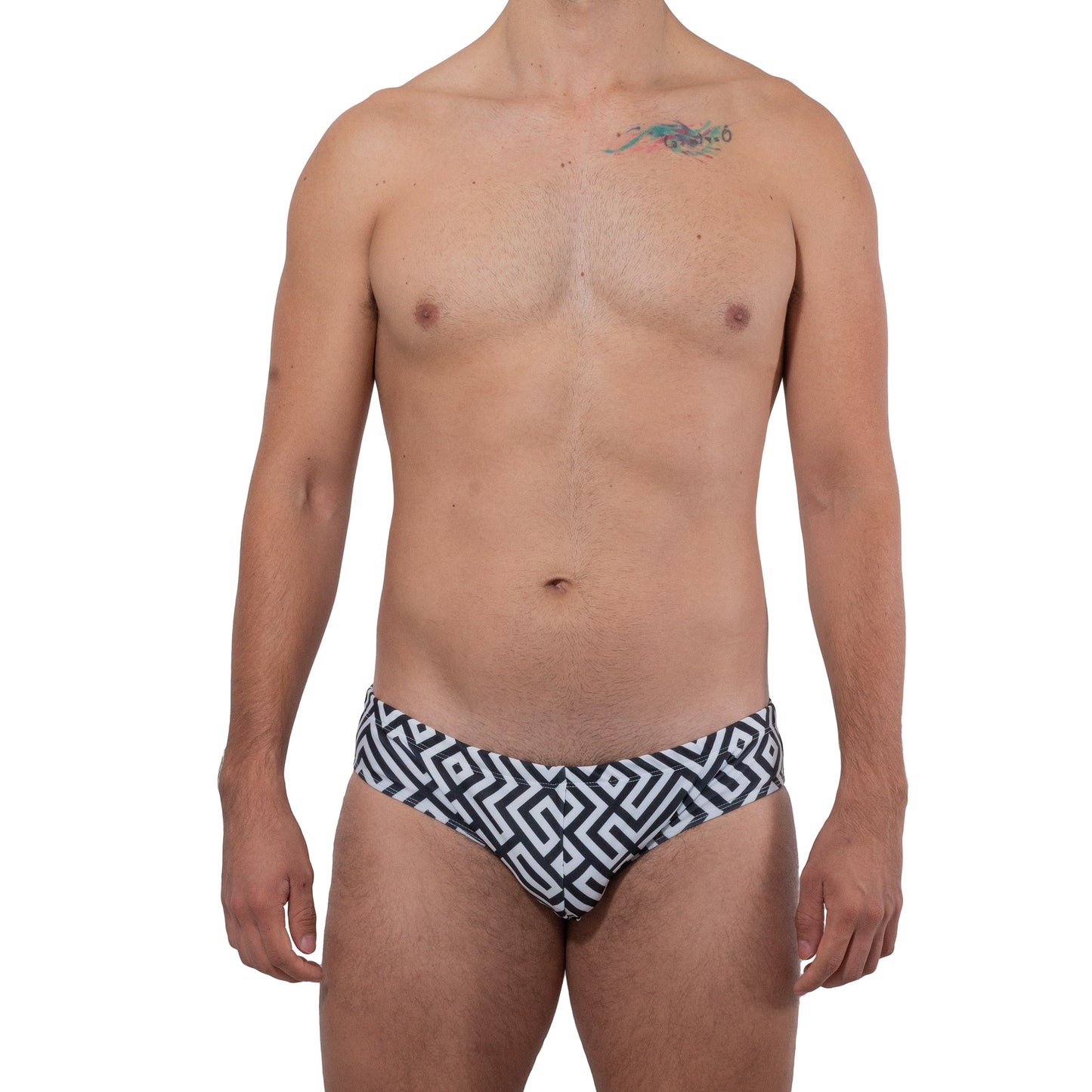 AC0015 Aluxe Swimsuit Brief Black print