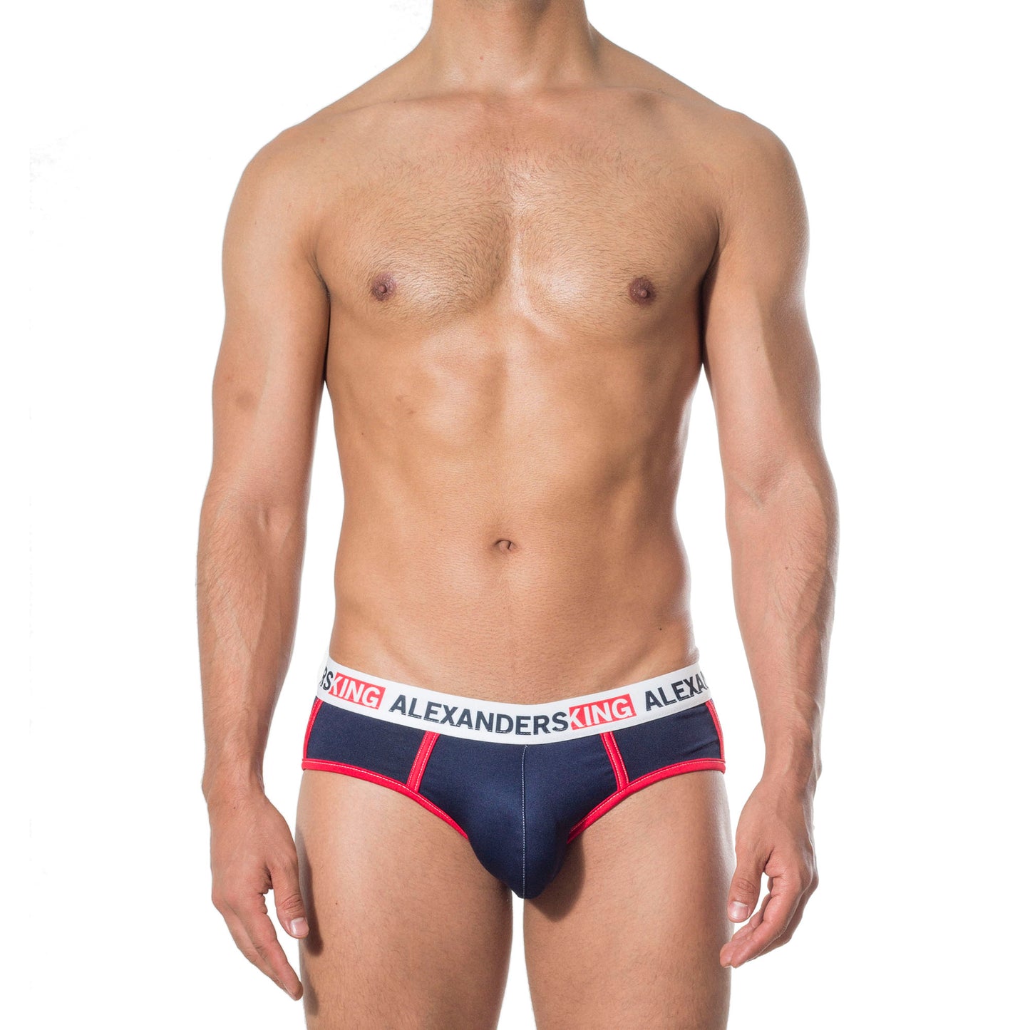 TP0231 Brief Navy Blue Bias Red
