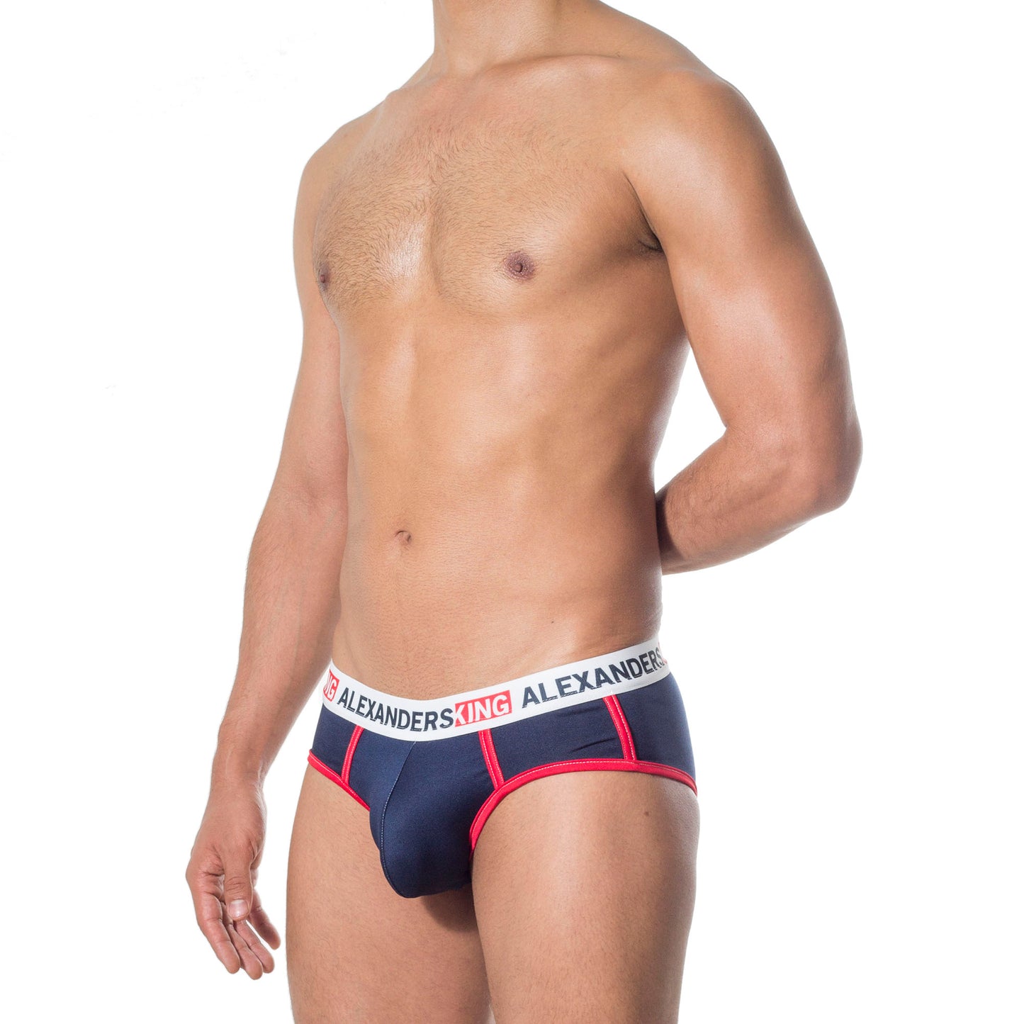 TP0231 Brief Navy Blue Bias Red