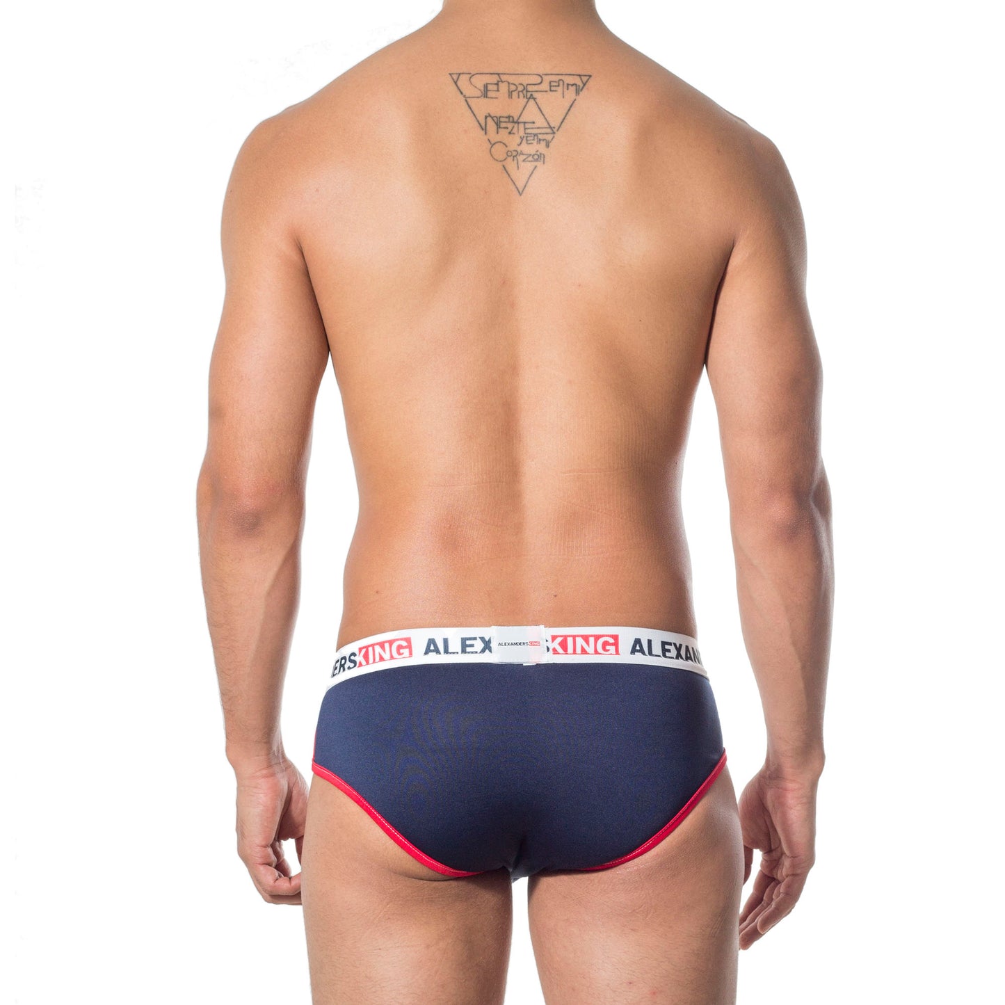 TP0231 Brief Navy Blue Bias Red