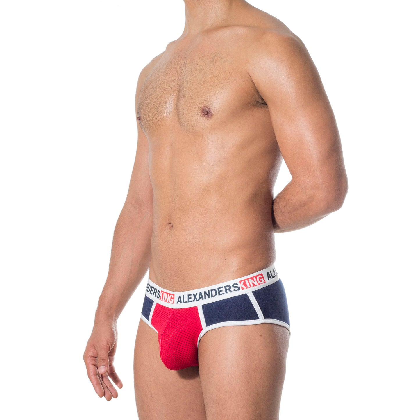 TP0035 Navy Blue and Red Brief Unwet Alexanders King
