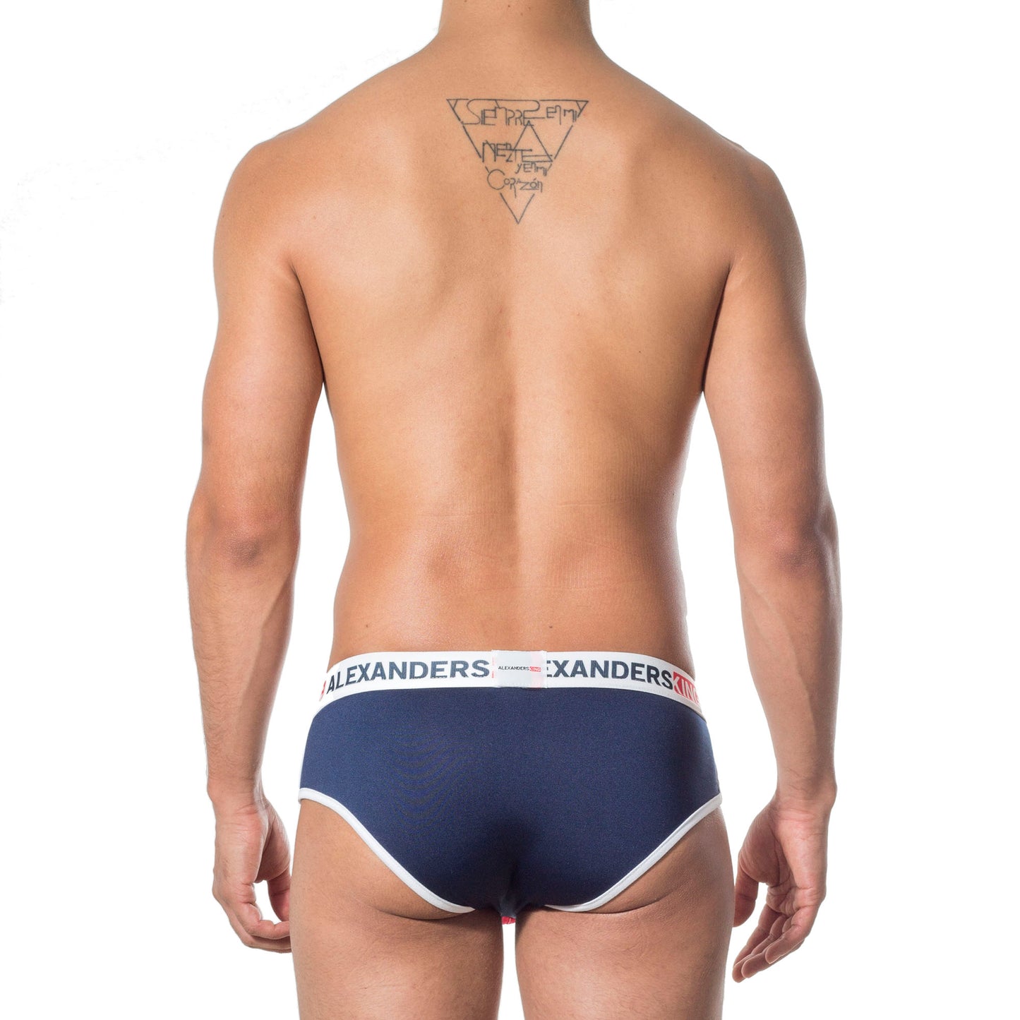TP0035 Navy Blue and Red Brief Unwet Alexanders King