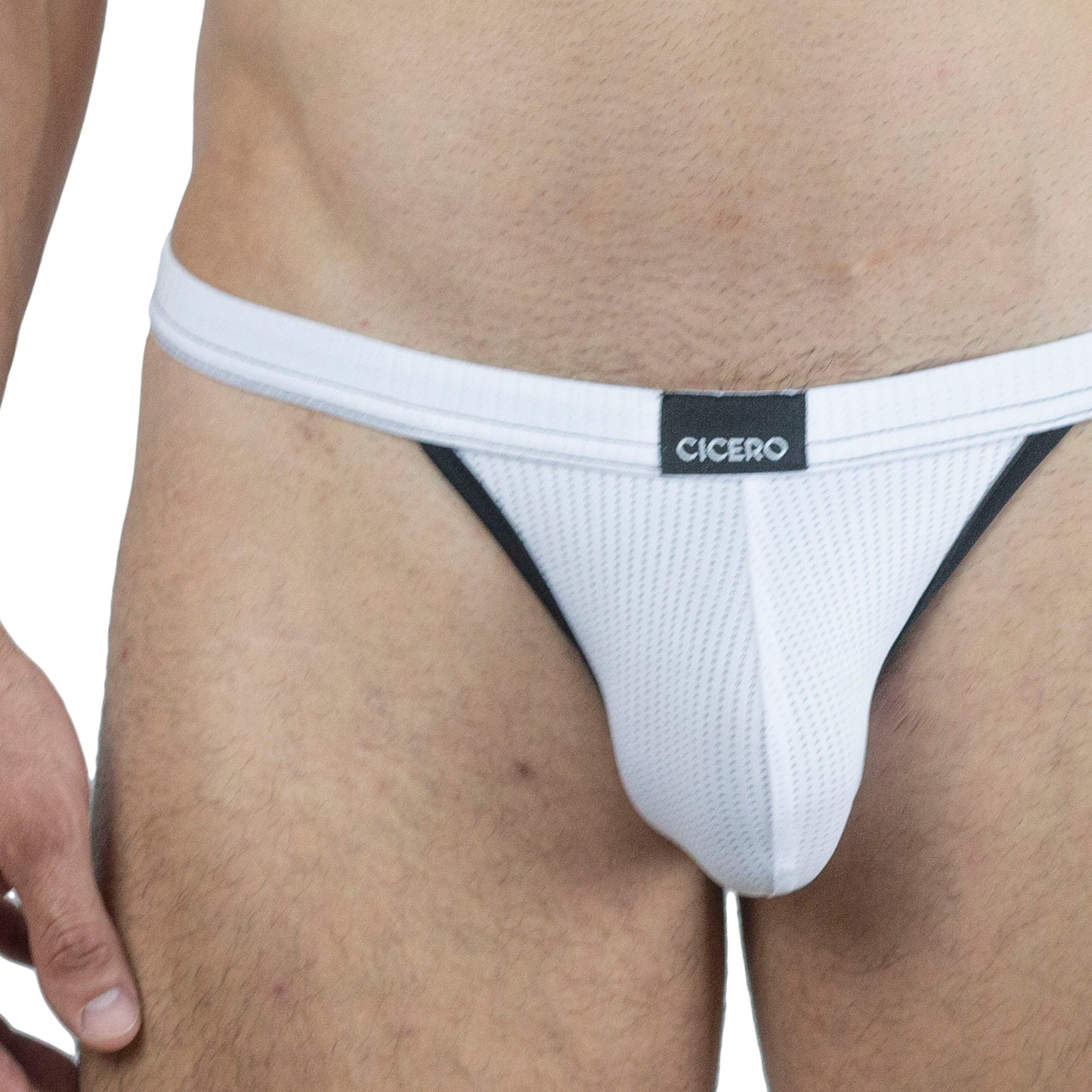 SB0004 Brief bikini white / black unwet bias