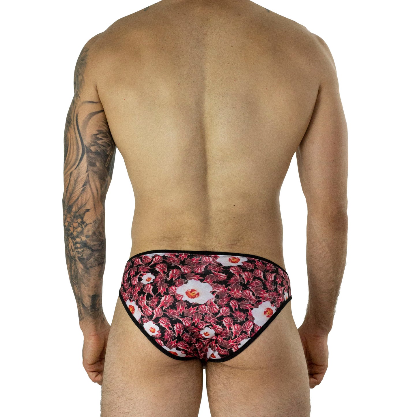 SL0094 Agua de Jamaica brief flower print pink red