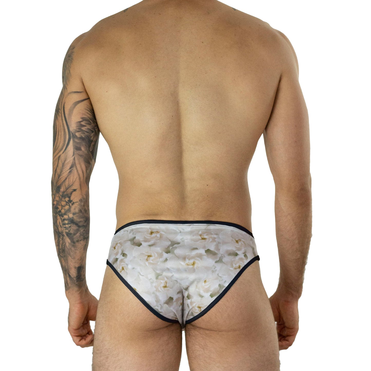SL0098 White flower print Gardenias Perfume Slip