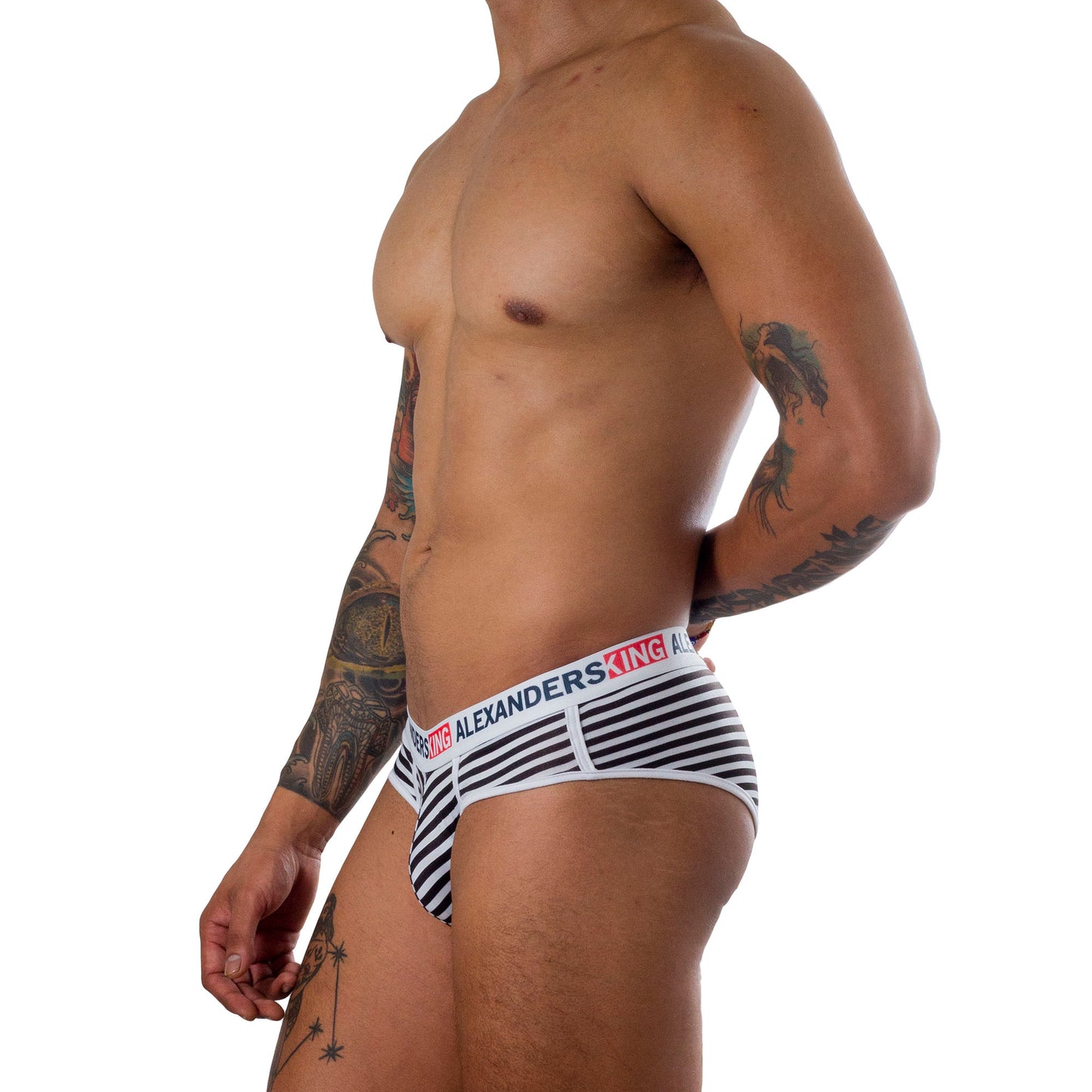 TP0284 Brief Trusa black white stripes SkinIt AlexandersKing