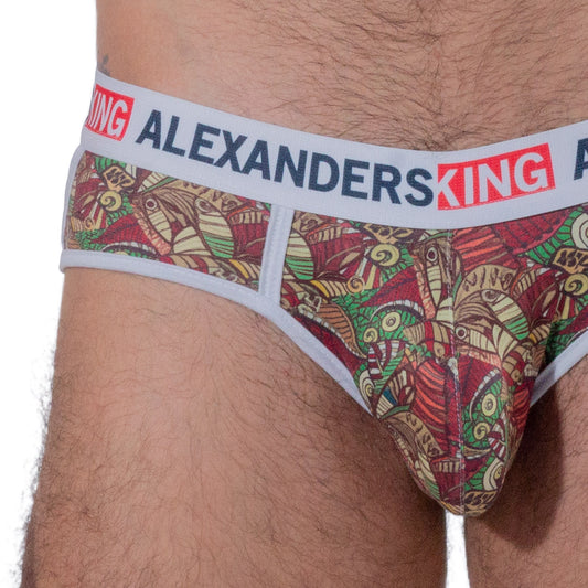 TP0298 Brief Ahau Sabbache Sublimated Leaves Brown skinit