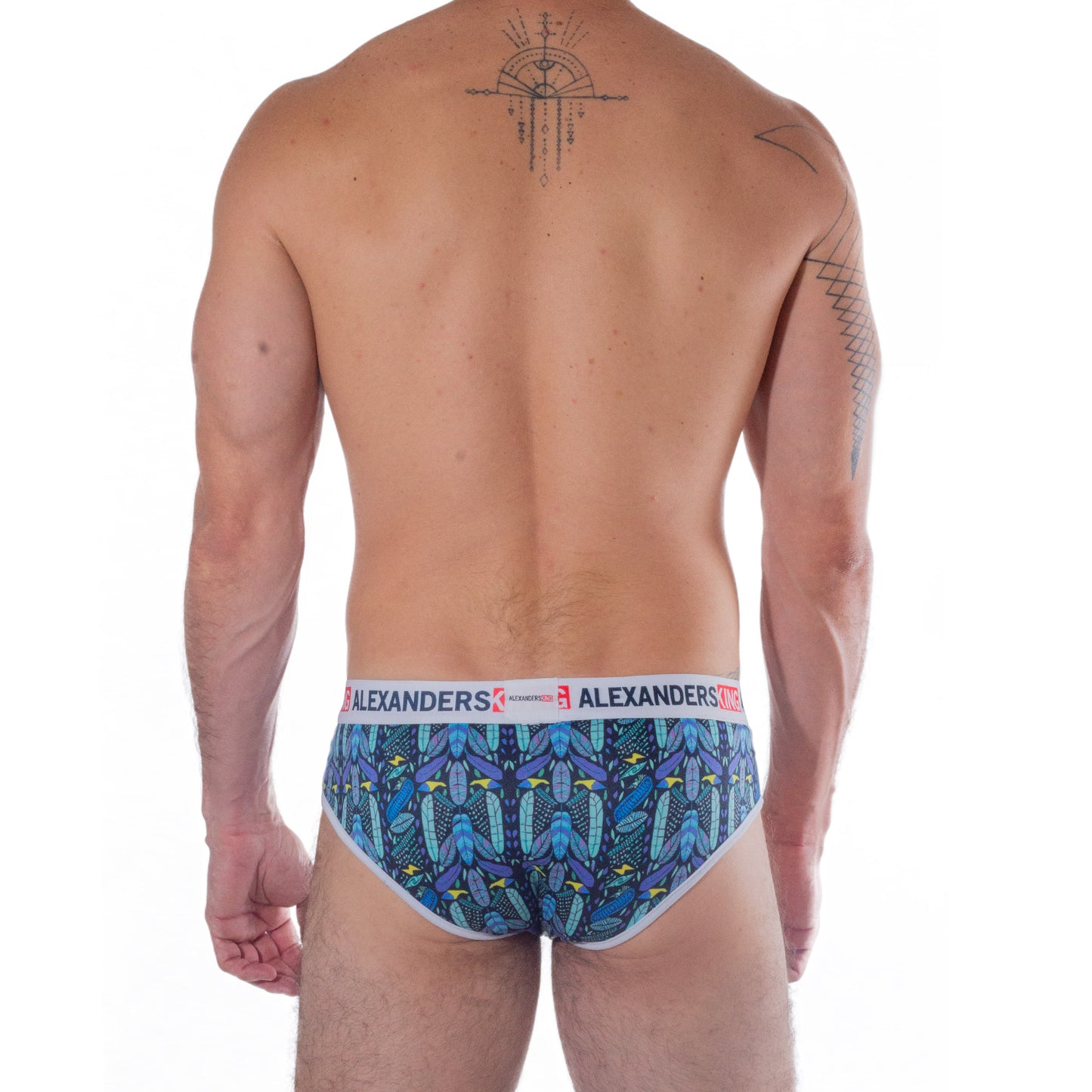 TP0305 Brief Ahau Tulum Blue Feather Figures Sublimated Skinit