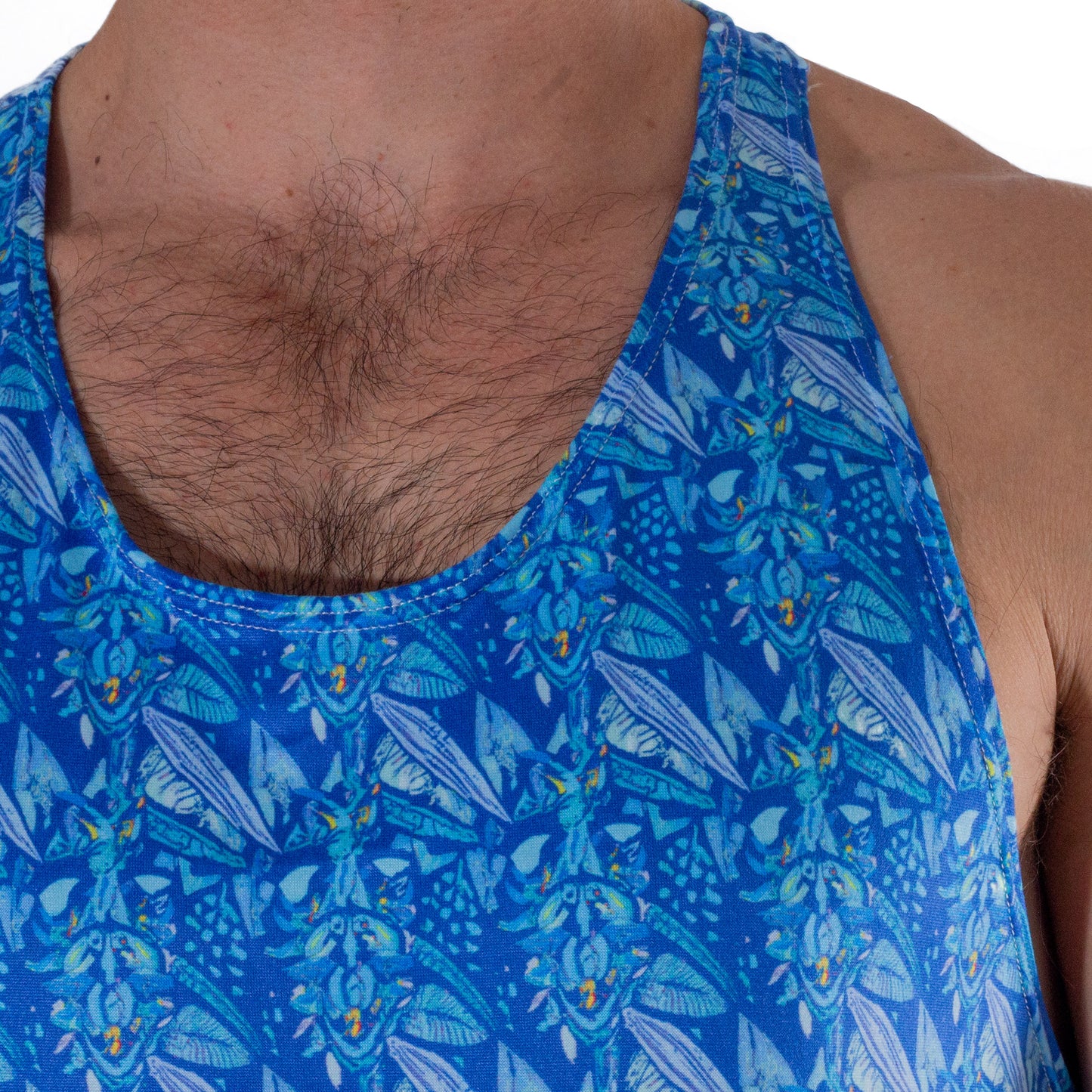 TT0009 Tank Top Ahau Cuzama Sublimated Blue Leaf Figure Prints skinit