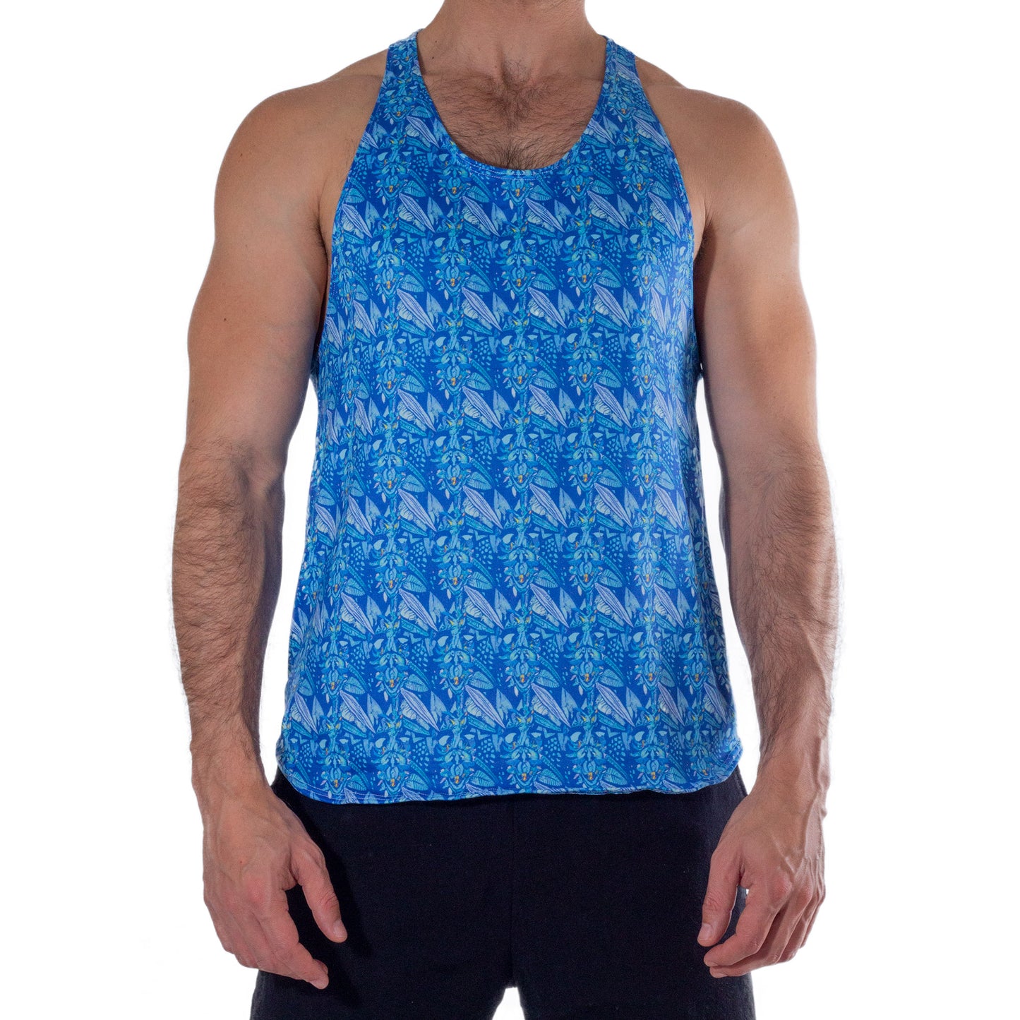 TT0009 Tank Top Ahau Cuzama Sublimated Blue Leaf Figure Prints skinit