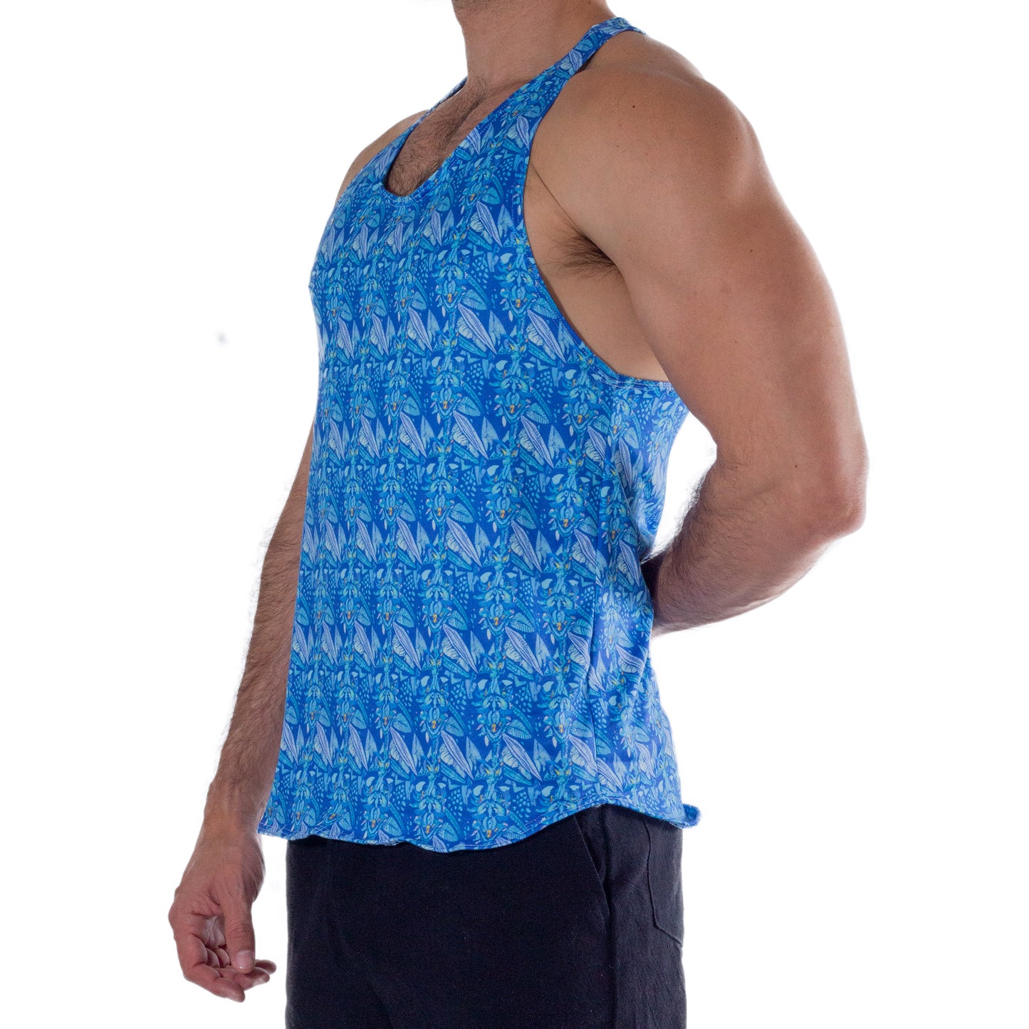 TT0009 Tank Top Ahau Cuzama Sublimated Blue Leaf Figure Prints skinit