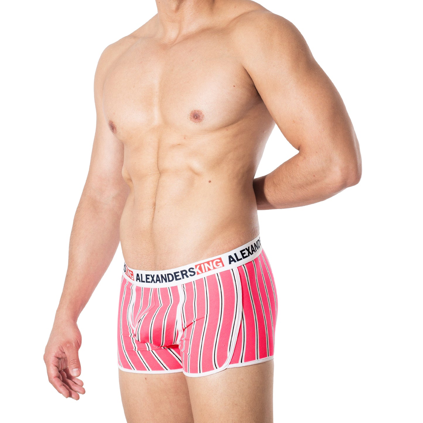 BP0041 Boxer Prime rosa neon con rayas blancas y negras skinit