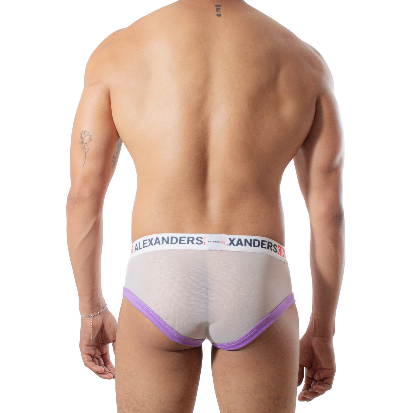 BT0043 Boxer Trunk Espiritú mesh blanco concha Morado skinit