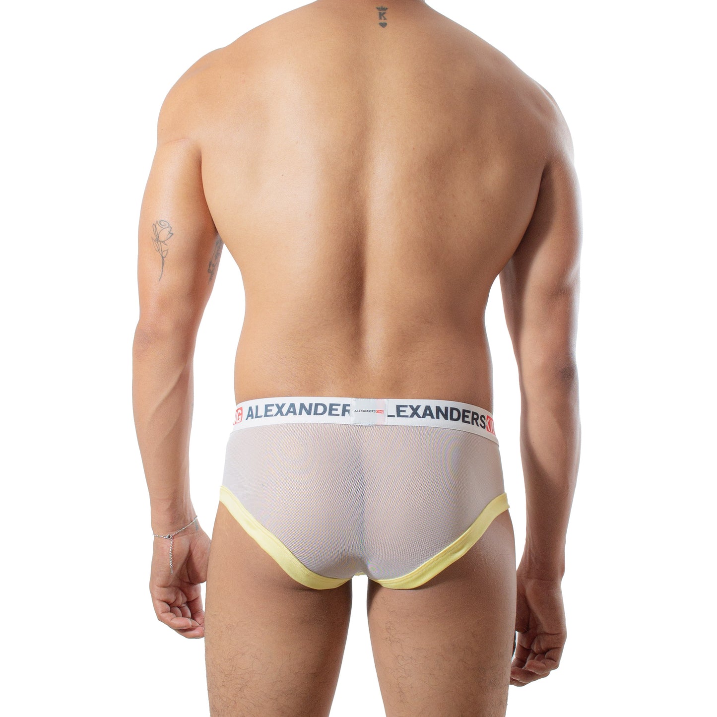 BT0044 Boxer Trunk Luz de Sol mesh blanco concha Amarilla skinit