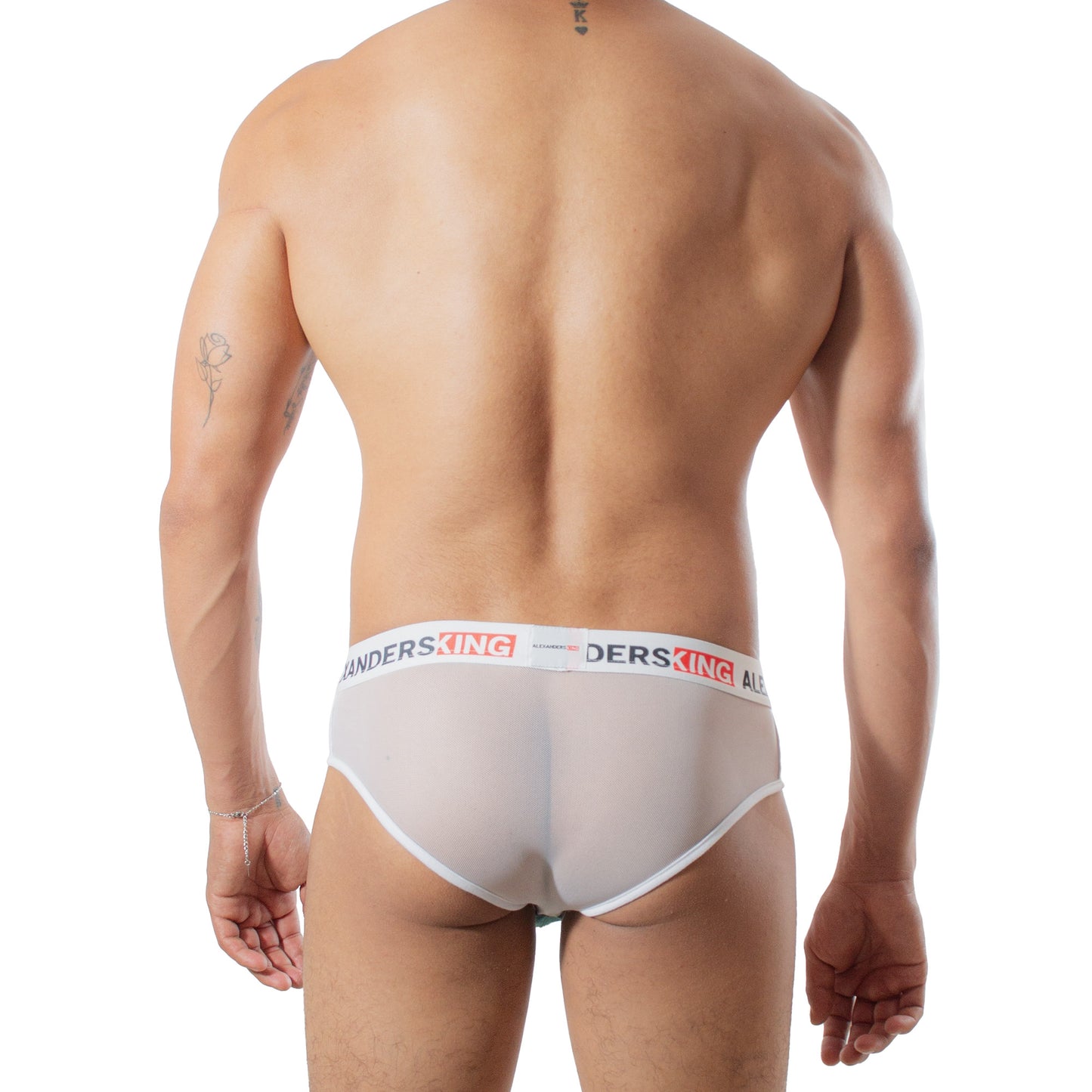 TP0367 Brief Armonía y Paz mesh blanco concha Azul alexanders king