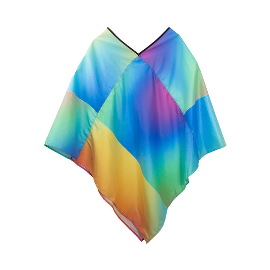 QT0004 Poncho estilo Quechquemetl Equal estampado degradado de colores skinit