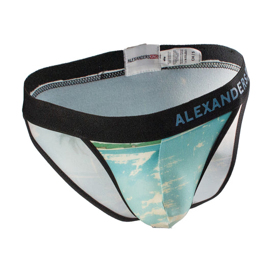 SB0090 Brief bikini estampado Progreso Arena y viento