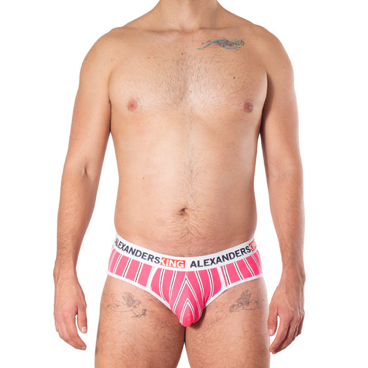 TP0347 Brief rosa neon rayas blancas y negras Skinit Alexanders King