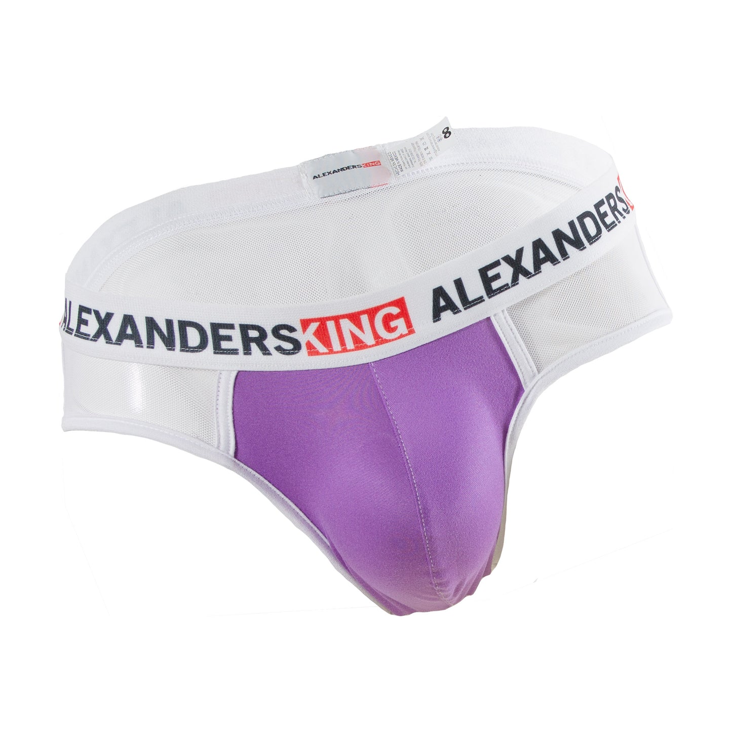 TP0364 Brief Espiritú mesh blanco concha morada alexanders king