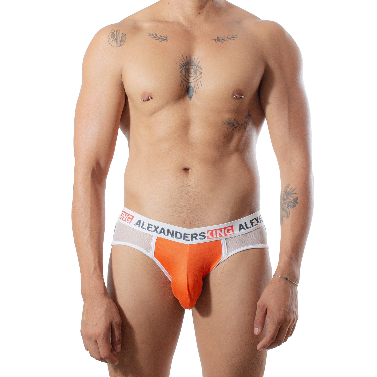TP0368 Brief Salud mesh blanco concha Naranja alexanders king
