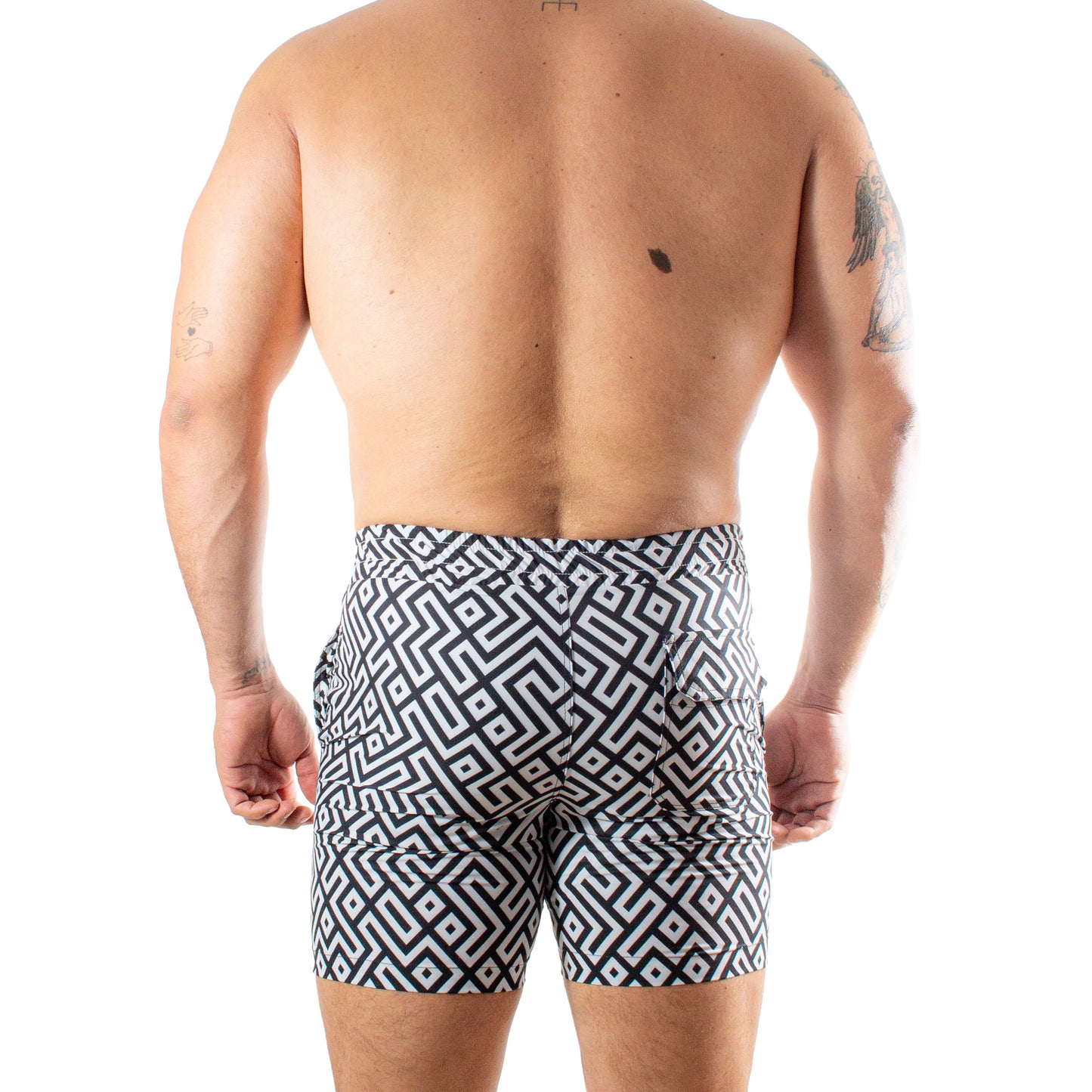 TS0021 Short Twist Tulum figuras geometricas negro y blanco