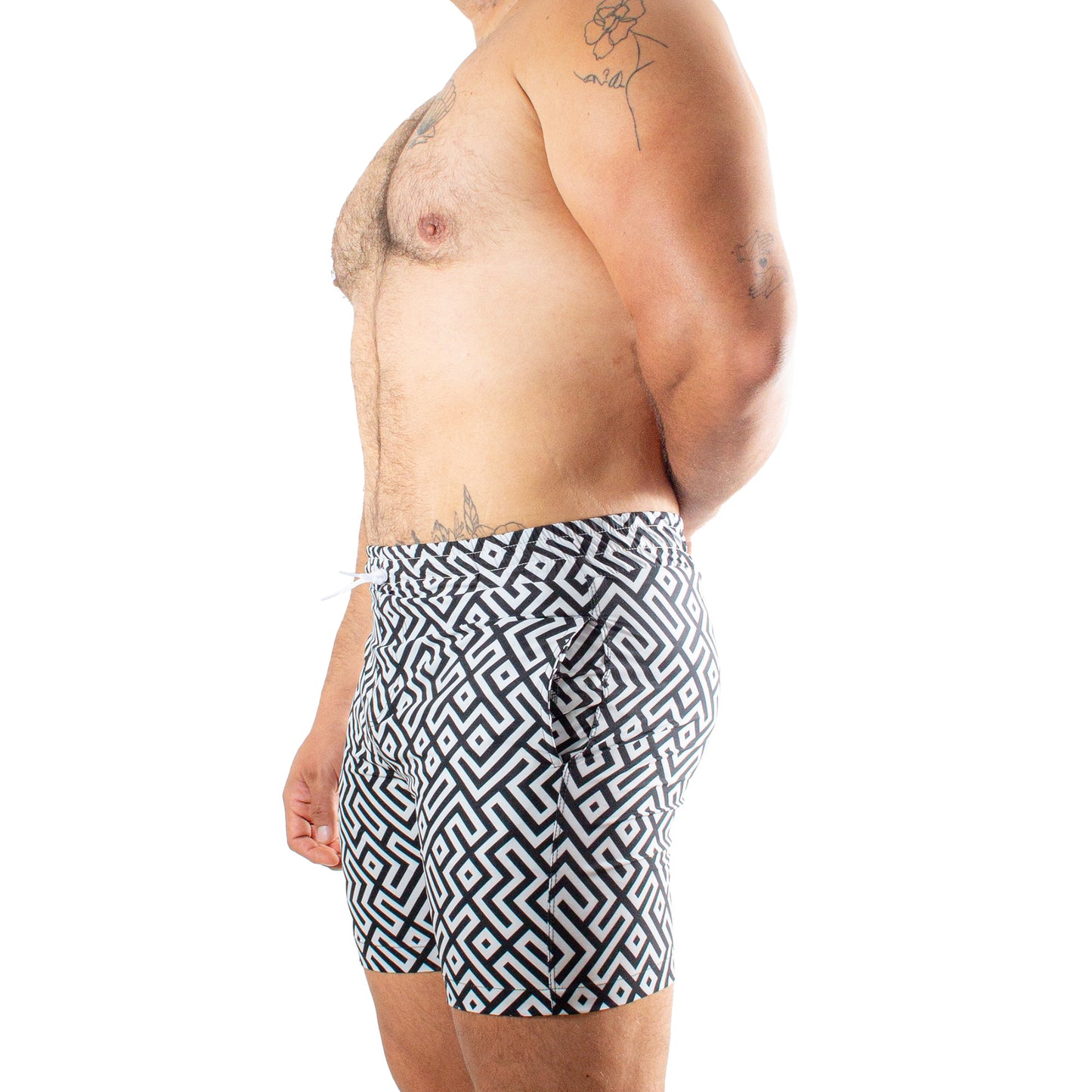 TS0021 Short Twist Tulum figuras geometricas negro y blanco