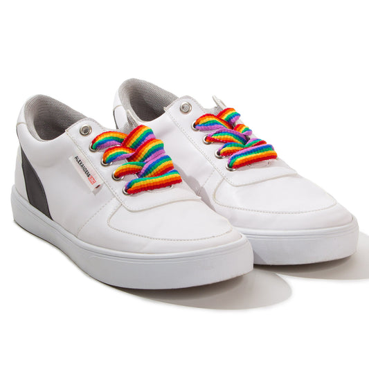 TE0001 Tenis KINGSPRIDE blancos barra reflejante