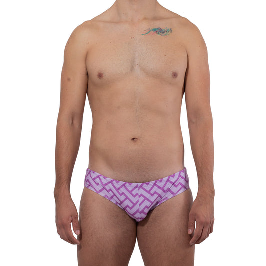 AC0014 Henequen Swimsuit Brief Purple print 