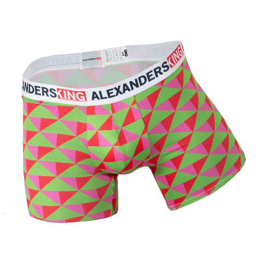 BS0016 Boxer Triangulos Verde y Rosa Equilater SkinIt AlexandersKing