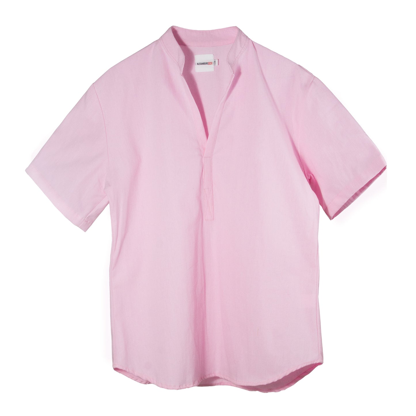 CC0003 Camisa Casual Cuello Mao manta rosa manga corta
