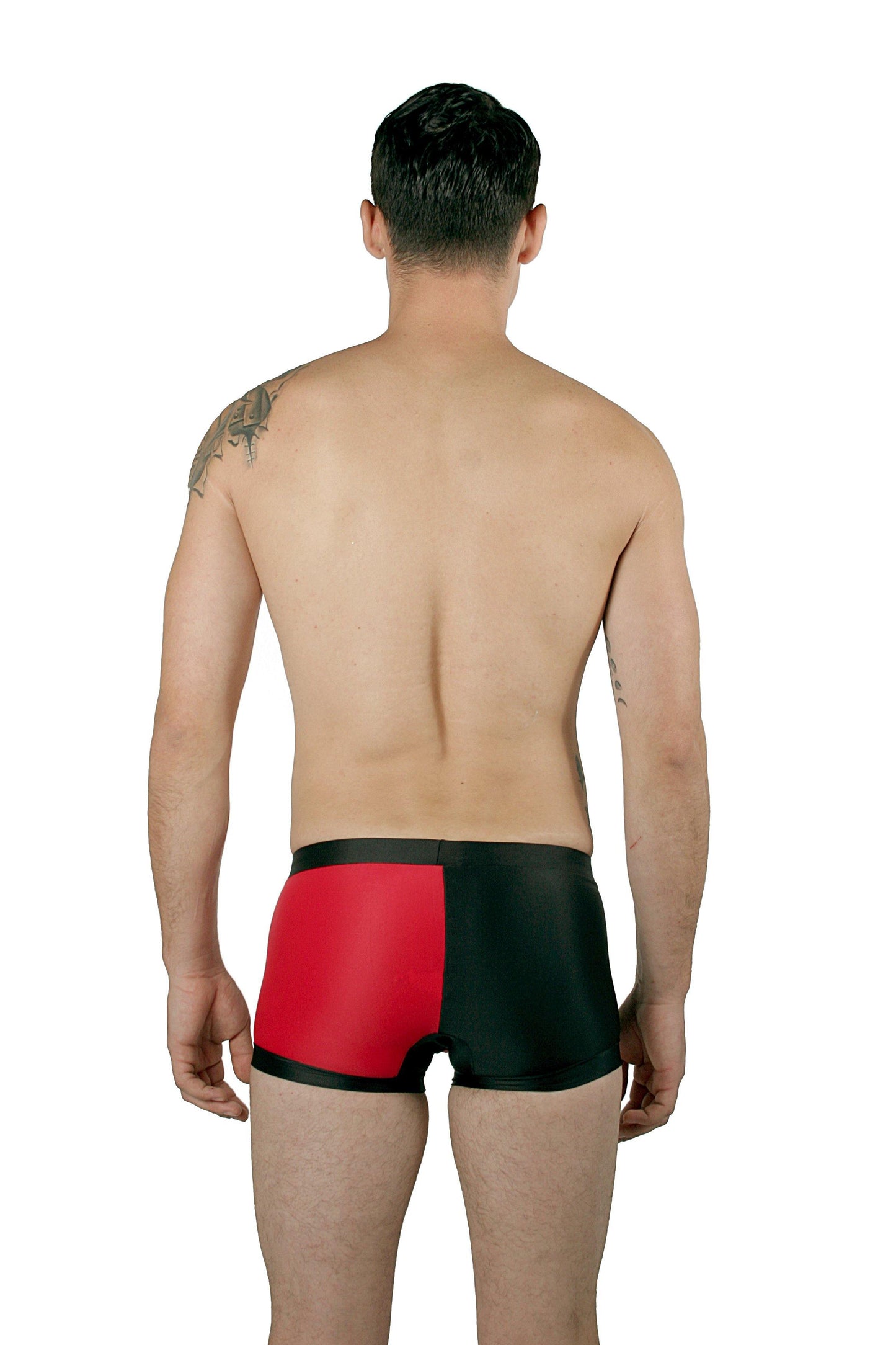 CA0002 - Traje de Baño Short Negro/Rojo - AlexandersKing Underwear