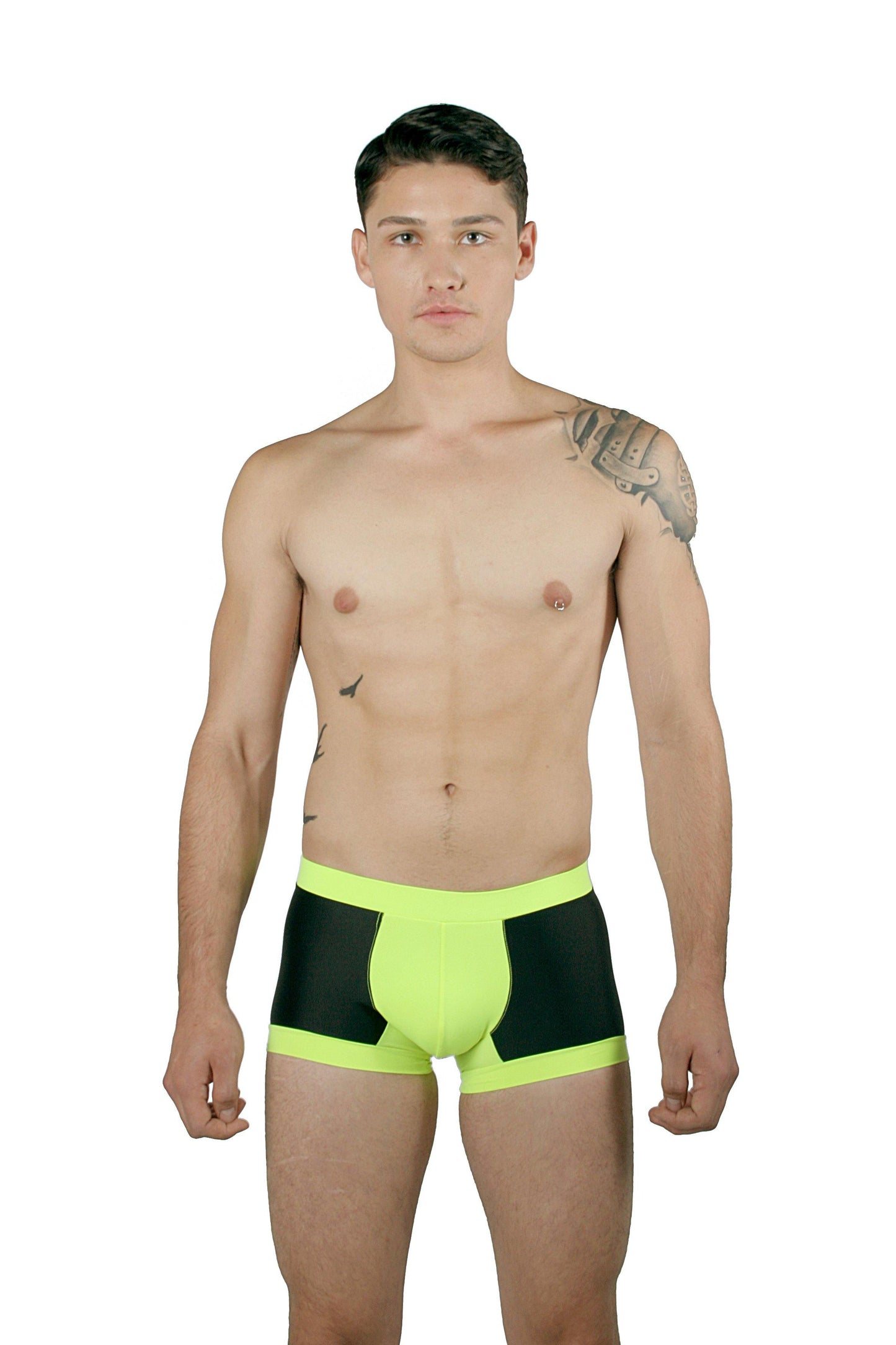 CA0005 - Traje de Baño Short Negro/Neón - AlexandersKing Underwear