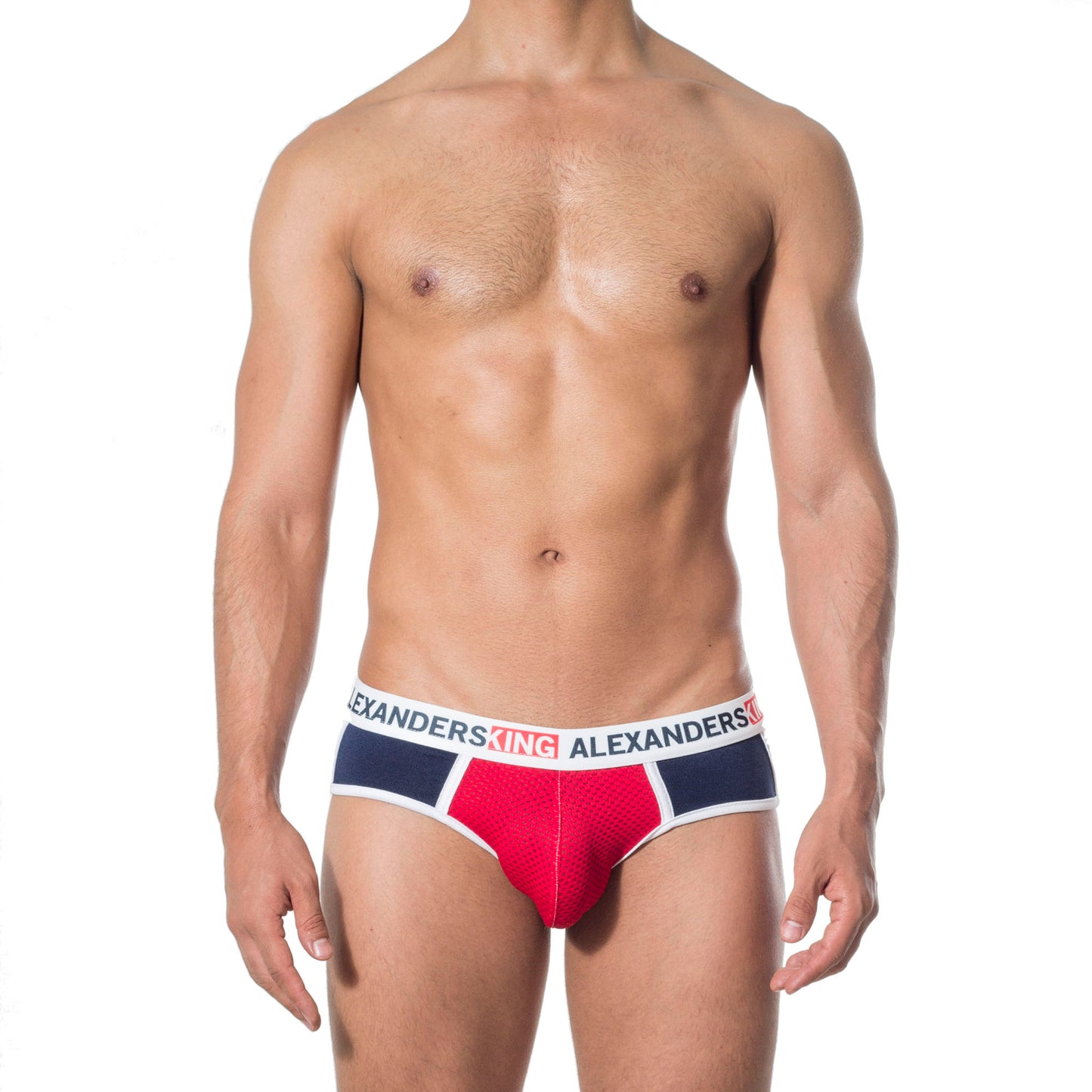 TP0035 Navy Blue and Red Brief Unwet Alexanders King