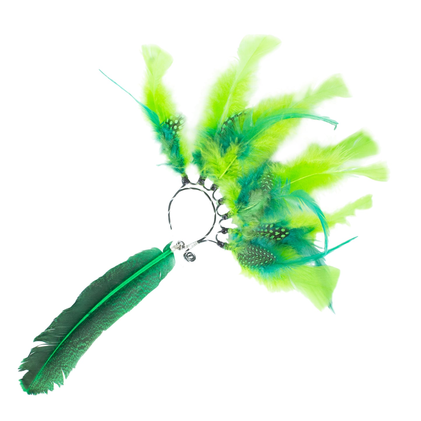 EA0004 Earcuff Quetzal con plumas en tonosåÊverdes