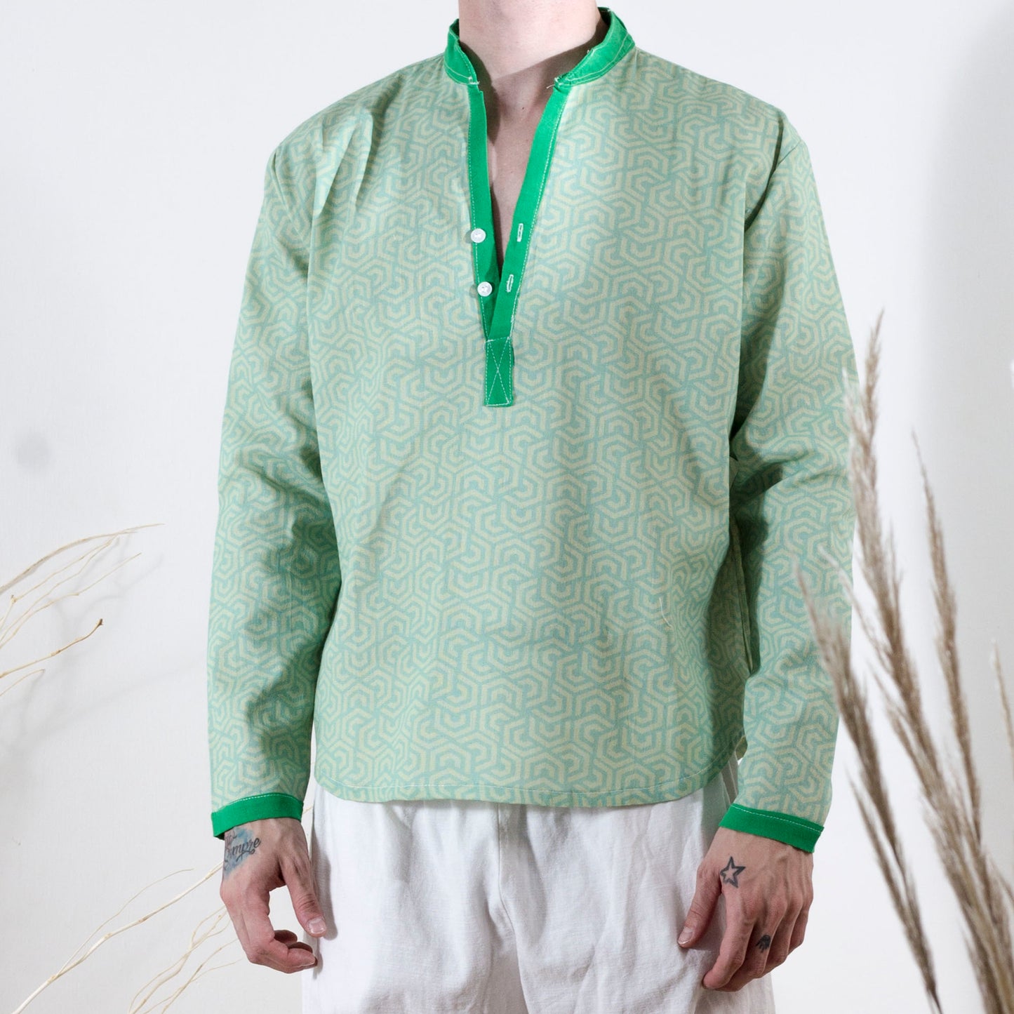 CF0002 FullPrint Shirt with Green Print and Green Blanket