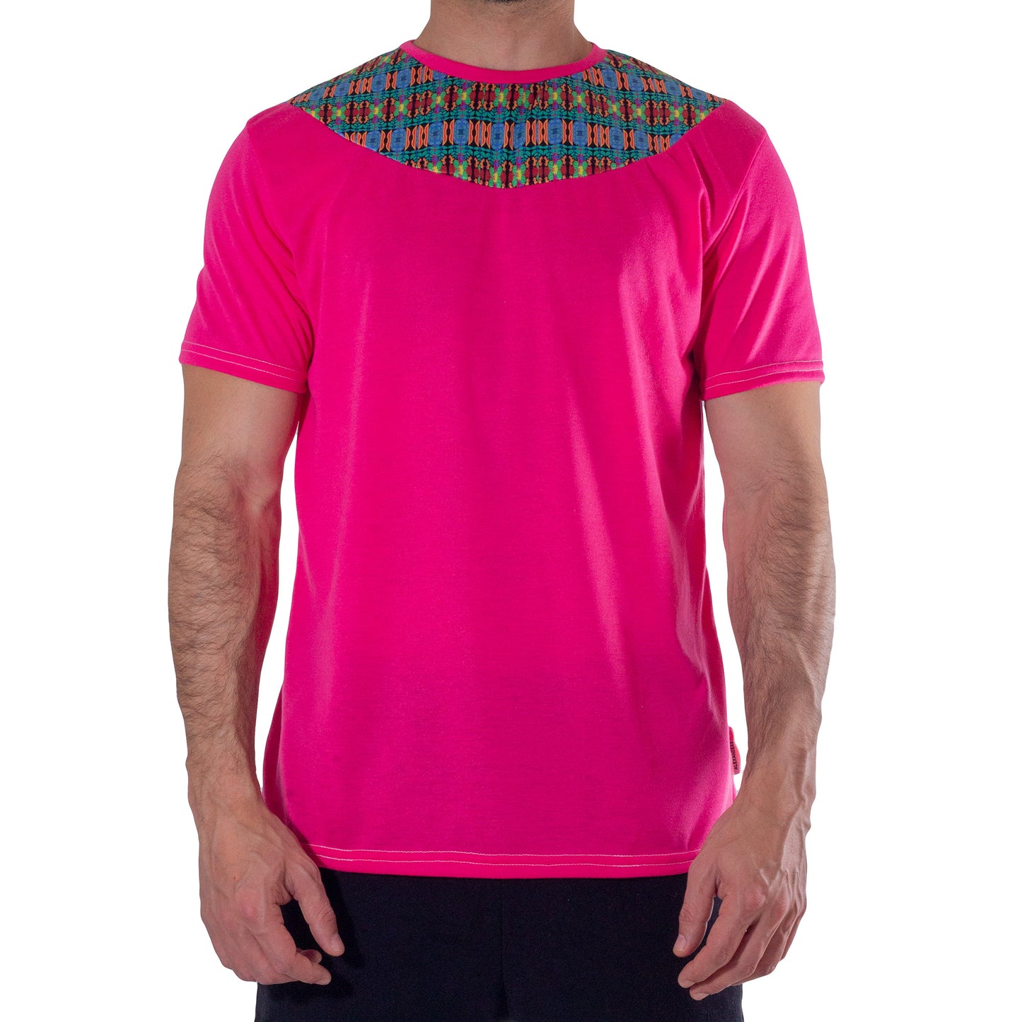 PA0001 Fuchsia Azteca T-Shirt with Celestun print bib skinit