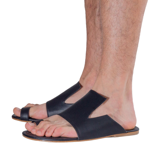 SA0001 Black textured Ahau sandal