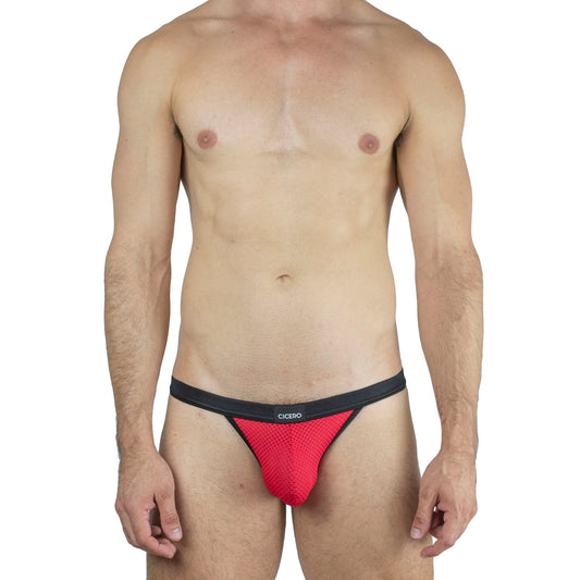SB0011 Brief bikini Red unwet / black waistband