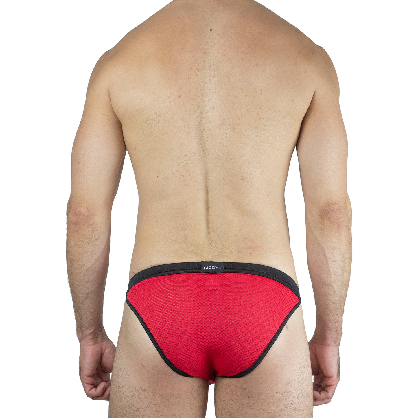 SB0011 Brief bikini Red unwet / black waistband