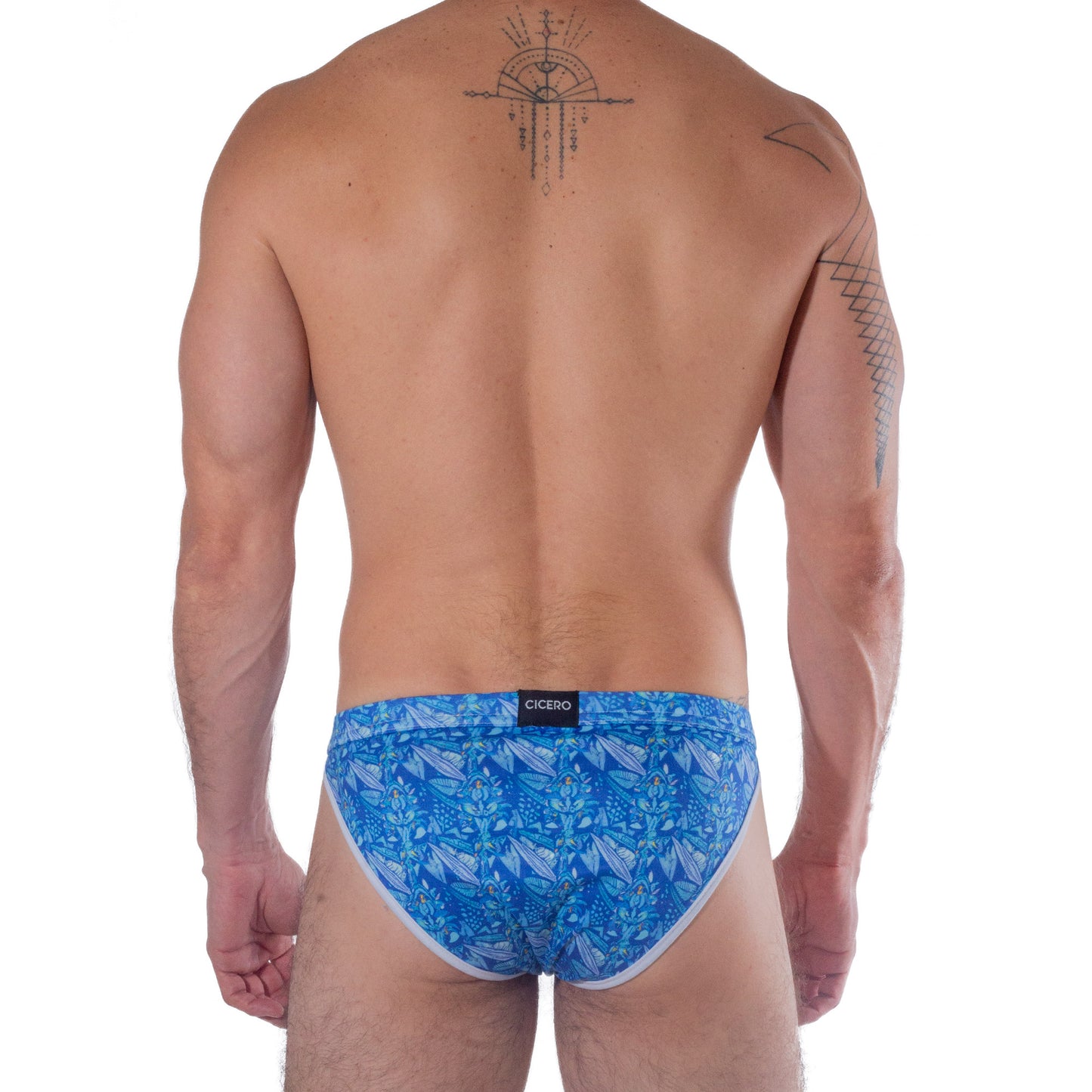 SB0023 Brief Bikini Ahau Cuzama blue print figures sublimated skinit