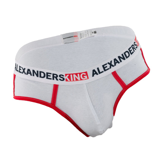 TP0027 Brief Blanco Bies Rojo Comfort Alexanders King