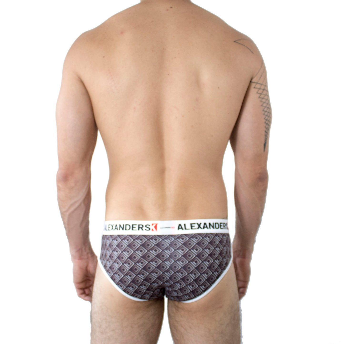TP0178 Brief Wiwen Checkered Print Black with Gray Skinit Alexanders King