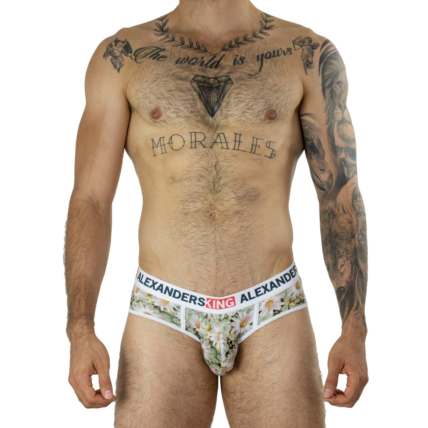 TP0279 Brief Panties Peyote Flower White Flowers SkinIt AlexandersKing 